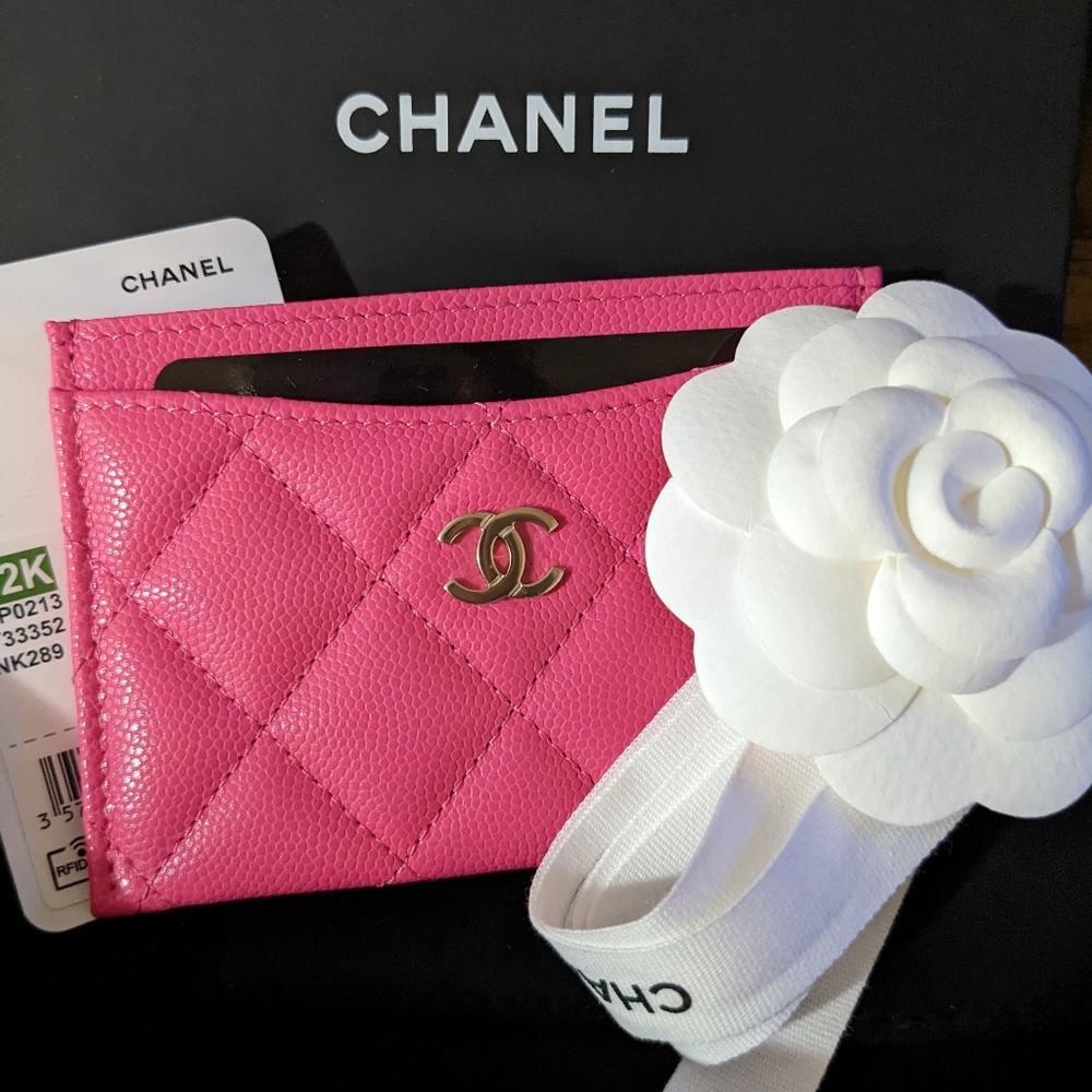 Chanel 22K Fuchsia Pink Flat Card Holder